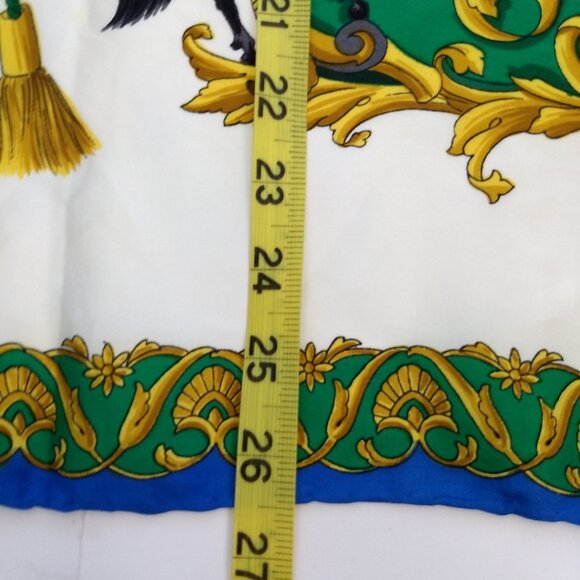 Vintage Heraldic Shield Echo Scarfs Inc Square Scarf Crest Horses Equestrian - Picture 7 of 12